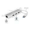 StarTech.com 3 portu pārnēsājams USB 3.0 centrmezgls ar gigabitu Ethernet - iebūvēts kabelis~3 portu pārnēsājams USB 3.0 centrmezgls ar gigabitu Ethernet - 5 Gbps - iebūvēts kabelis