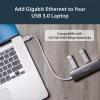 StarTech.com 3 portu pārnēsājams USB 3.0 centrmezgls ar gigabitu Ethernet - iebūvēts kabelis~3 portu pārnēsājams USB 3.0 centrmezgls ar gigabitu Ethernet - 5 Gbps - iebūvēts kabelis