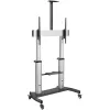 StarTech.com Mobilais TV statīvs - Lieljaudas TV ratiņi 60-100 collu displejam (100kg/220lb) - Augstumā regulējams ritošs plakanekrāna statīvs uz riteņiem - Universāls televizora stiprinājums ar plauktiem