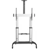 StarTech.com Mobilais TV statīvs - Lieljaudas TV ratiņi 60-100 collu displejam (100kg/220lb) - Augstumā regulējams ritošs plakanekrāna statīvs uz riteņiem - Universāls televizora stiprinājums ar plauktiem
