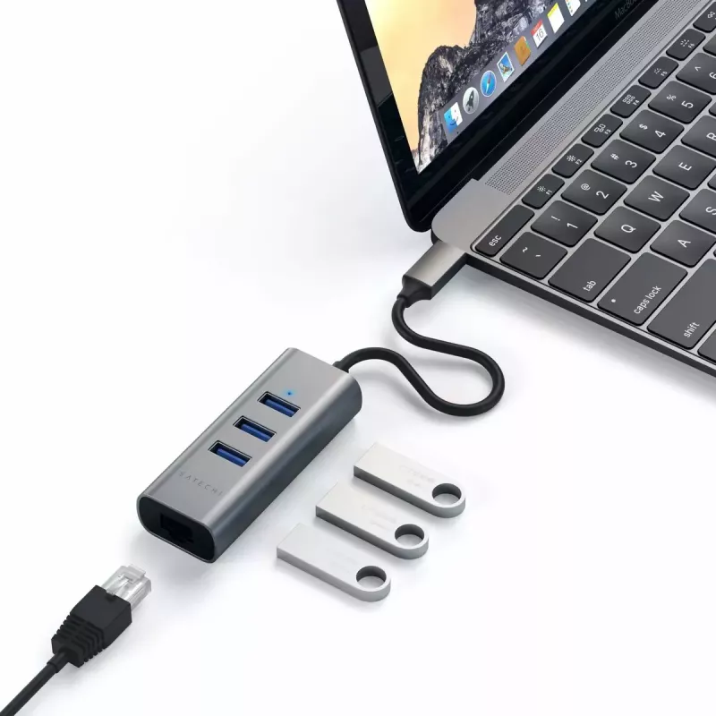 Klēpjdatora dokstacija Satechi ST-TC2N1USB31AM