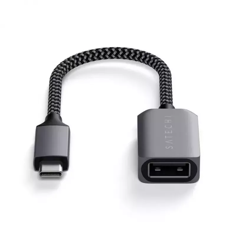 USB kabelis Satechi ST-UCATCM USB C uz USB A, USB 3.2 Gen 1 (5 Gbps), pelēks