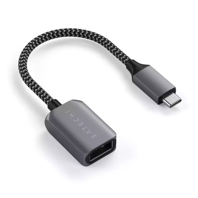 USB kabelis Satechi ST-UCATCM USB C uz USB A, USB 3.2 Gen 1 (5 Gbps), pelēks