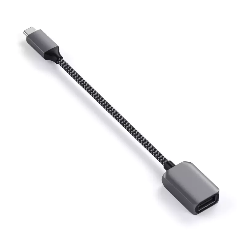 USB kabelis Satechi ST-UCATCM USB C uz USB A, USB 3.2 Gen 1 (5 Gbps), pelēks