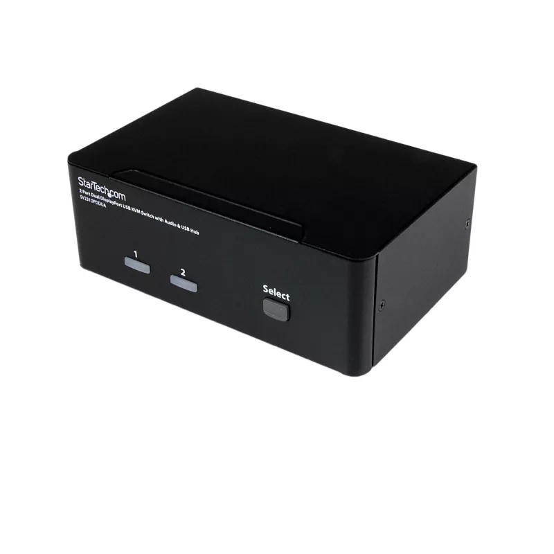 StarTech.com 2 portu dubultais DisplayPort USB KVM slēdzis ar audio un USB 2.0 centrmezglu