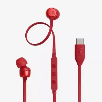 JBL Tune 310C austiņu komplekts ar vadu, ievietojamās, zvani/mūzika, USB Type-C, sarkans