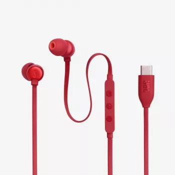 JBL Tune 310C austiņu komplekts ar vadu, ievietojamās, zvani/mūzika, USB Type-C, sarkans