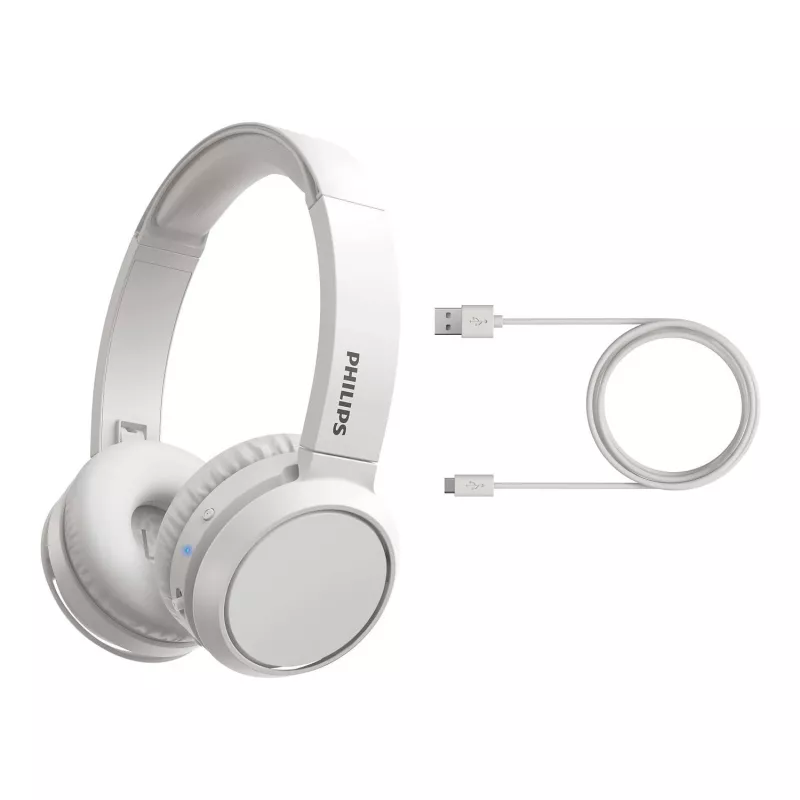 Philips 4000 sērijas TAH4205WT/00 austiņas/austiņu komplekts Bezvadu Galvas lente Zvani/Mūzika USB Type-C Bluetooth Balts