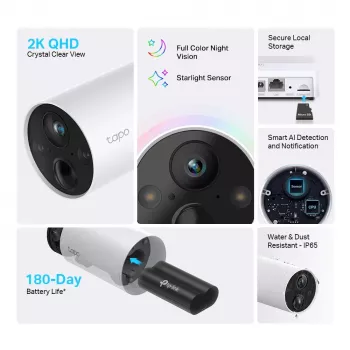 TP-Link Tapo Smart bezvadu drošības kameras sistēma, 1 kameras sistēma
