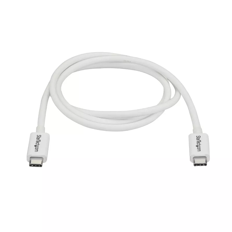 StarTech.com Thunderbolt 3 kabelis – 20 Gbps – 1 m – Balts – Thunderbolt, USB un DisplayPort saderīgs