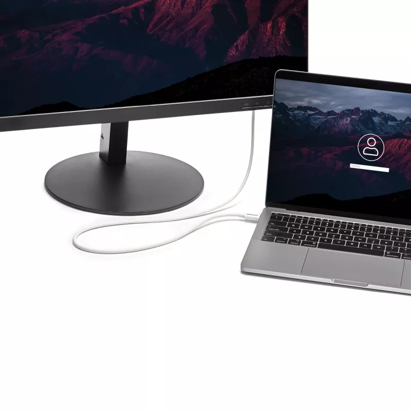 StarTech.com Thunderbolt 3 kabelis – 20 Gbps – 1 m – Balts – Thunderbolt, USB un DisplayPort saderīgs