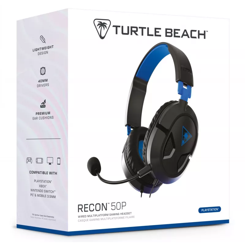 Turtle Beach Recon 50P austiņas vadu spēļu austiņas - PS5, PS4, Xbox Series X vai S, Xbox One un PC