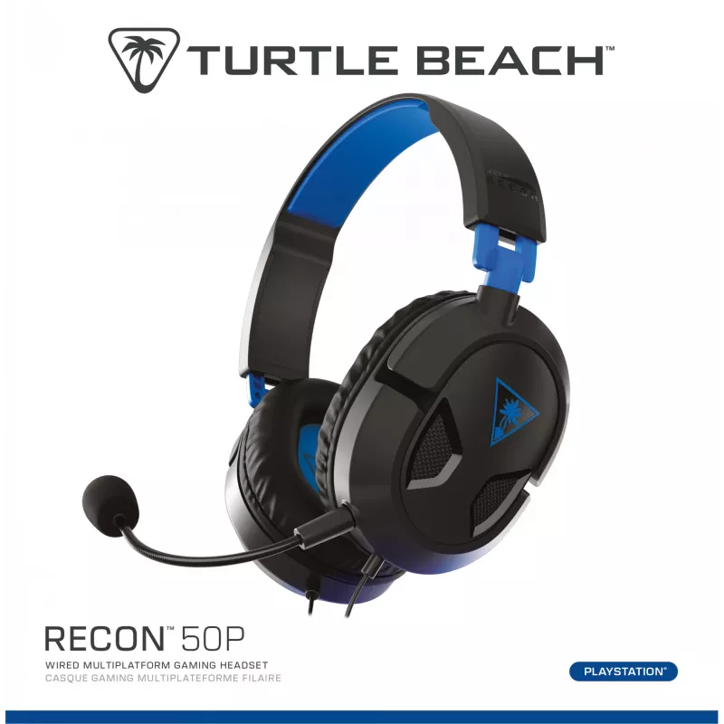 Turtle Beach Recon 50P austiņas vadu spēļu austiņas - PS5, PS4, Xbox Series X vai S, Xbox One un PC