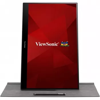 Viewsonic TD1655 datora monitors 39,6 cm (15,6 collas) 1920 x 1080 pikseļi Full HD LED skārienekrāns vairāklietotāju Melns, Sudraba