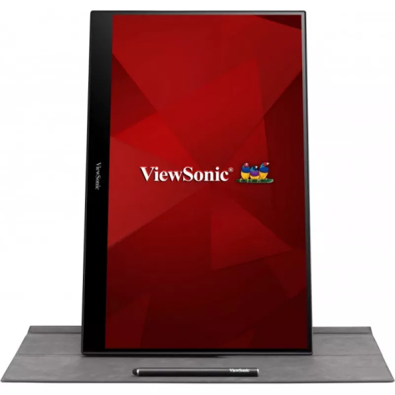 Viewsonic TD1655 datora monitors 39,6 cm (15,6 collas) 1920 x 1080 pikseļi Full HD LED skārienekrāns vairāklietotāju Melns, Sudraba