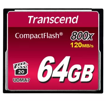 Flash Memory Transcend 64GB CompactFlash 800x TS64GCF800