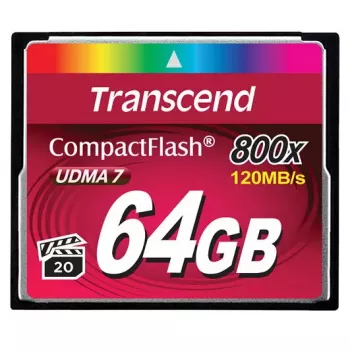 Flash Memory Transcend 64GB CompactFlash 800x TS64GCF800