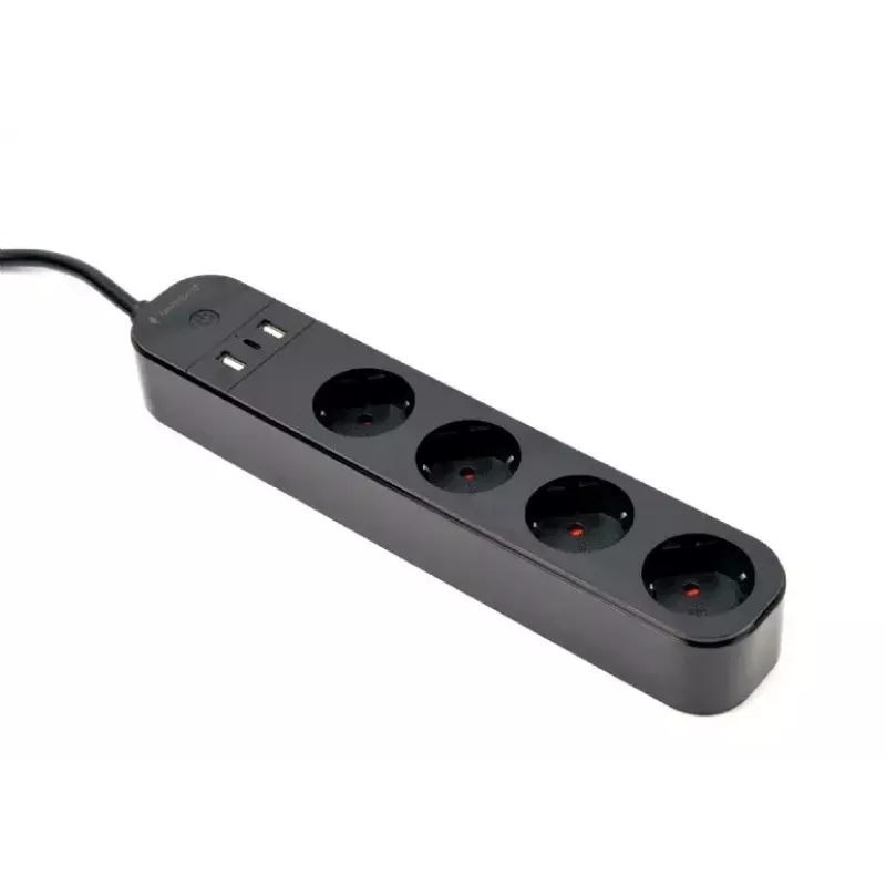 Strāvas sadalītājs Gembird TSL-PS-S4U-01 Smart 4 maiņstrāvas rozetēm