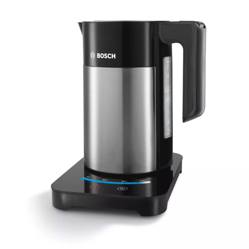 Bosch TWK7203 elektriskā tējkanna 1.7 L 1850 W melna, nerūsējošais tērauds