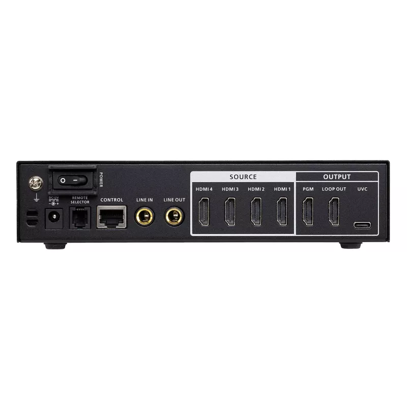 ATEN CAMLIVE PRO 4K 4-Input HDMI to USB Video Switcher, Black, HDMI, 3840 x 2160 pikseļi, Metāls, Taivāna, 3840 x 2160 1920 x 1080 1280 x 720