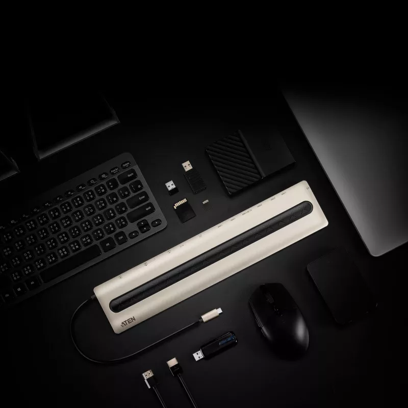 ATEN USB-C multiportu dokstacija ar strāvas caurlaidi