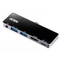 ATEN USB-C Travel Dock with Power Pass-Through, universāls, USB Type-C, melns, sudrabains