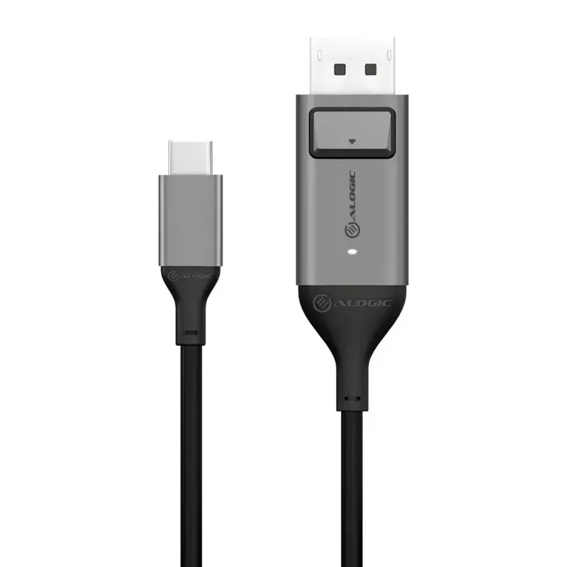 ALOGIC 2m Ultra USB-C vīriešu uz DP vīriešu 4K 60Hz LED balts kabelis
