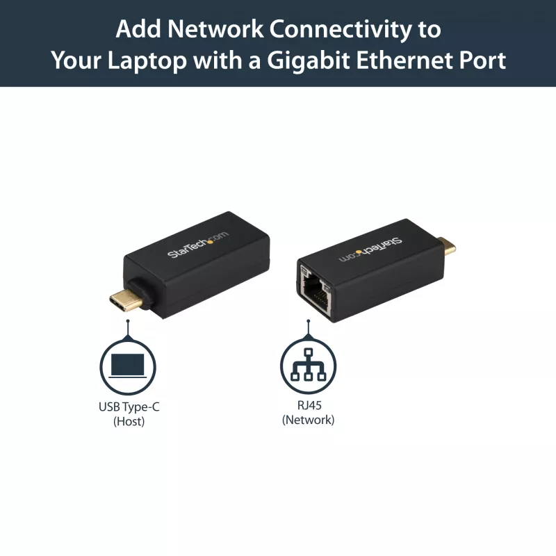 StarTech.com USB C uz Gigabit Ethernet adapteris - 1 Gbps NIC USB 3.0/USB 3.1 Type C tīkla adapteris - 1GbE USB-C uz RJ45/LAN ports Thunderbolt 3 saderīgs Windows MacBook Pro Chromebook