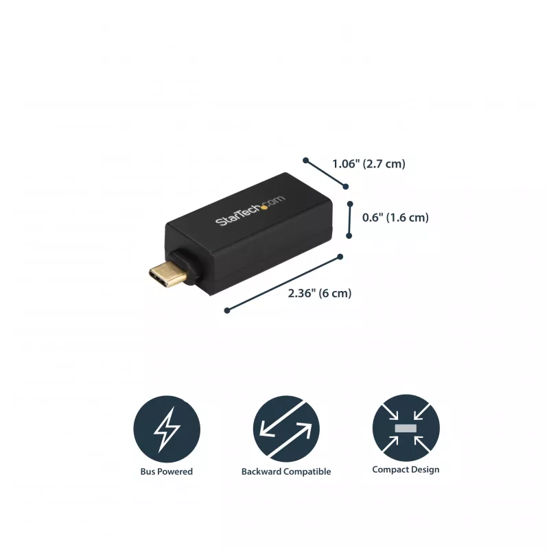 StarTech.com USB C uz Gigabit Ethernet adapteris - 1 Gbps NIC USB 3.0/USB 3.1 Type C tīkla adapteris - 1GbE USB-C uz RJ45/LAN ports Thunderbolt 3 saderīgs Windows MacBook Pro Chromebook