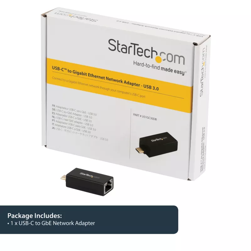 StarTech.com USB C uz Gigabit Ethernet adapteris - 1 Gbps NIC USB 3.0/USB 3.1 Type C tīkla adapteris - 1GbE USB-C uz RJ45/LAN ports Thunderbolt 3 saderīgs Windows MacBook Pro Chromebook