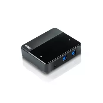 ATEN 2-portu USB 3.0 perifērijas koplietošanas ierīce, 5 Gbit/s, Micro-USB Type-B, melna, plastmasa, 0 - 40 °C, -20 - 60 °C