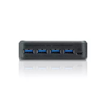 ATEN 2-portu USB 3.0 perifērijas koplietošanas ierīce, 5 Gbit/s, Micro-USB Type-B, melna, plastmasa, 0 - 40 °C, -20 - 60 °C