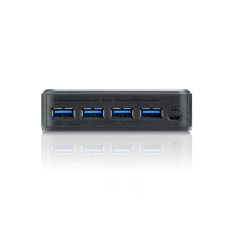 ATEN 2-portu USB 3.0 perifērijas koplietošanas ierīce, 5 Gbit/s, Micro-USB Type-B, melna, plastmasa, 0 - 40 °C, -20 - 60 °C