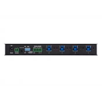 ATEN 4-Port USB 3.1 Gen1 Industrial Switch, 5 Gbit/s, Melns, Metal, 0 - 50 °C, -20 - 60 °C, 0 - 80%