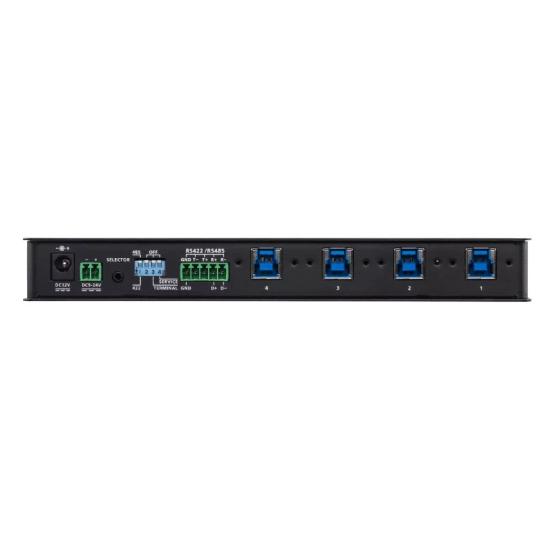 ATEN 4-Port USB 3.1 Gen1 Industrial Switch, 5 Gbit/s, Melns, Metal, 0 - 50 °C, -20 - 60 °C, 0 - 80%