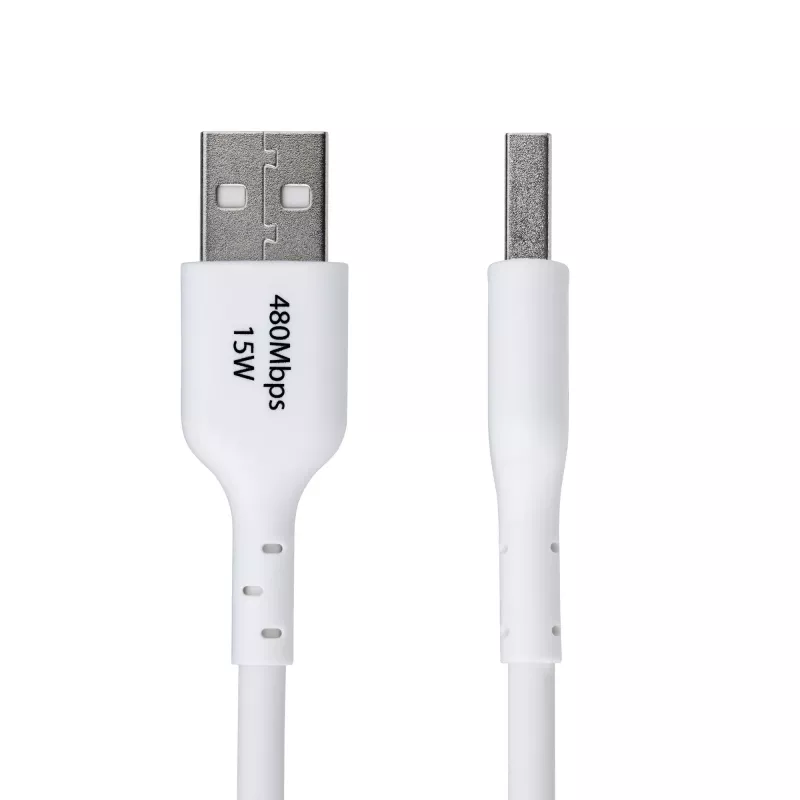 StarTech.com 3 m USB-A uz USB-C uzlādes kabelis, uzlāde un sinhronizācija, 3 A, USB 2.0, TPE apvalks - balts USB lādēšanas vads