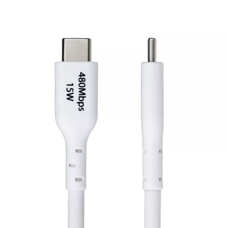 StarTech.com 3 m USB-A uz USB-C uzlādes kabelis, uzlāde un sinhronizācija, 3 A, USB 2.0, TPE apvalks - balts USB lādēšanas vads