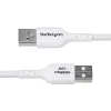 StarTech.com 3 m USB-A uz USB-C uzlādes kabelis, uzlāde un sinhronizācija, 3 A, USB 2.0, TPE apvalks - balts USB lādēšanas vads