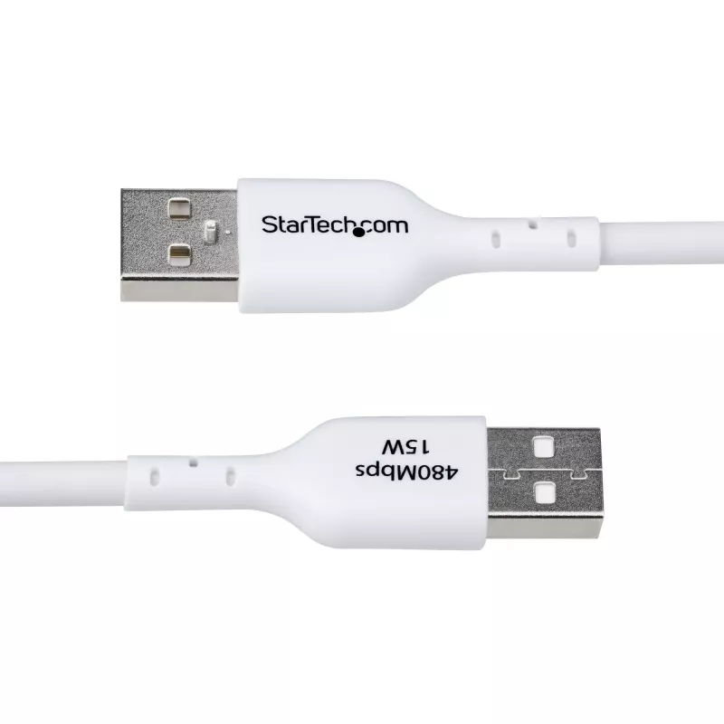 StarTech.com 3 m USB-A uz USB-C uzlādes kabelis, uzlāde un sinhronizācija, 3 A, USB 2.0, TPE apvalks - balts USB lādēšanas vads