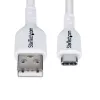 StarTech.com 3 m USB-A uz USB-C uzlādes kabelis, uzlāde un sinhronizācija, 3 A, USB 2.0, TPE apvalks - balts USB lādēšanas vads