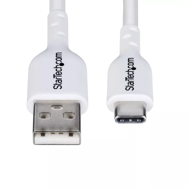 StarTech.com 3 m USB-A uz USB-C uzlādes kabelis, uzlāde un sinhronizācija, 3 A, USB 2.0, TPE apvalks - balts USB lādēšanas vads