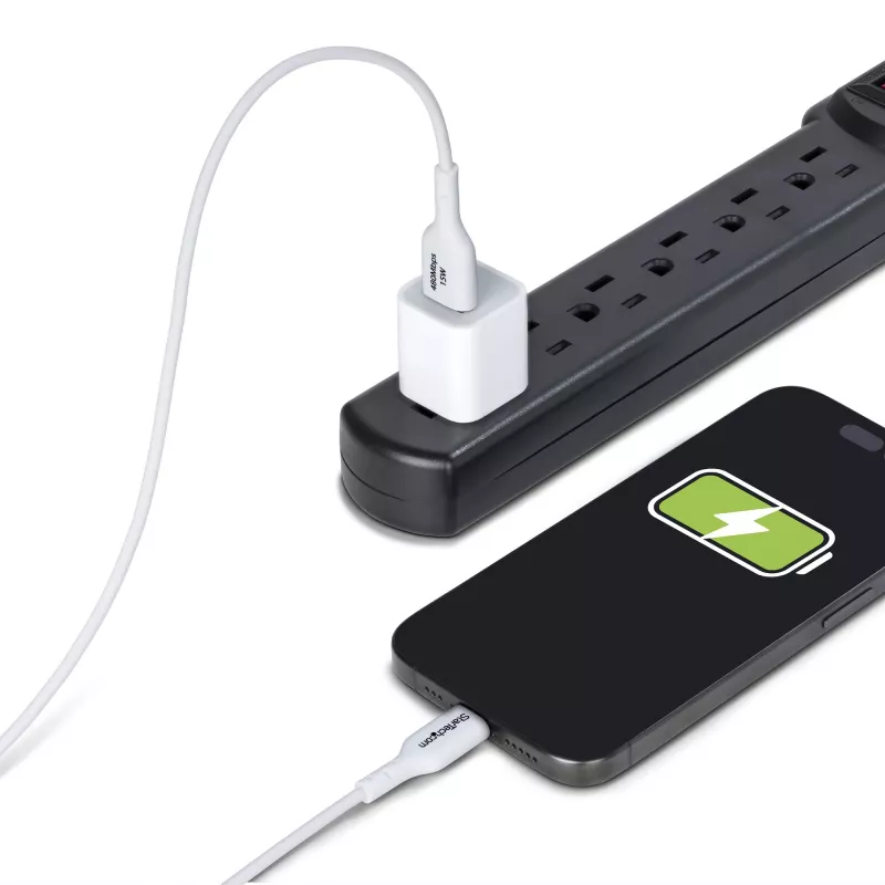 StarTech.com 3 m USB-A uz USB-C uzlādes kabelis, uzlāde un sinhronizācija, 3 A, USB 2.0, TPE apvalks - balts USB lādēšanas vads
