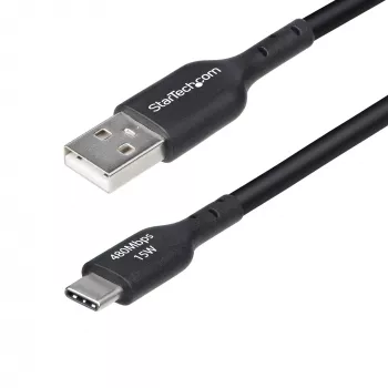 StarTech.com 4m (13 pēdas) USB-A uz USB-C uzlādes kabelis, uzlāde un sinhronizācija, 3A, USB 2.0, TPE apvalks – melns USB uzlādes vads