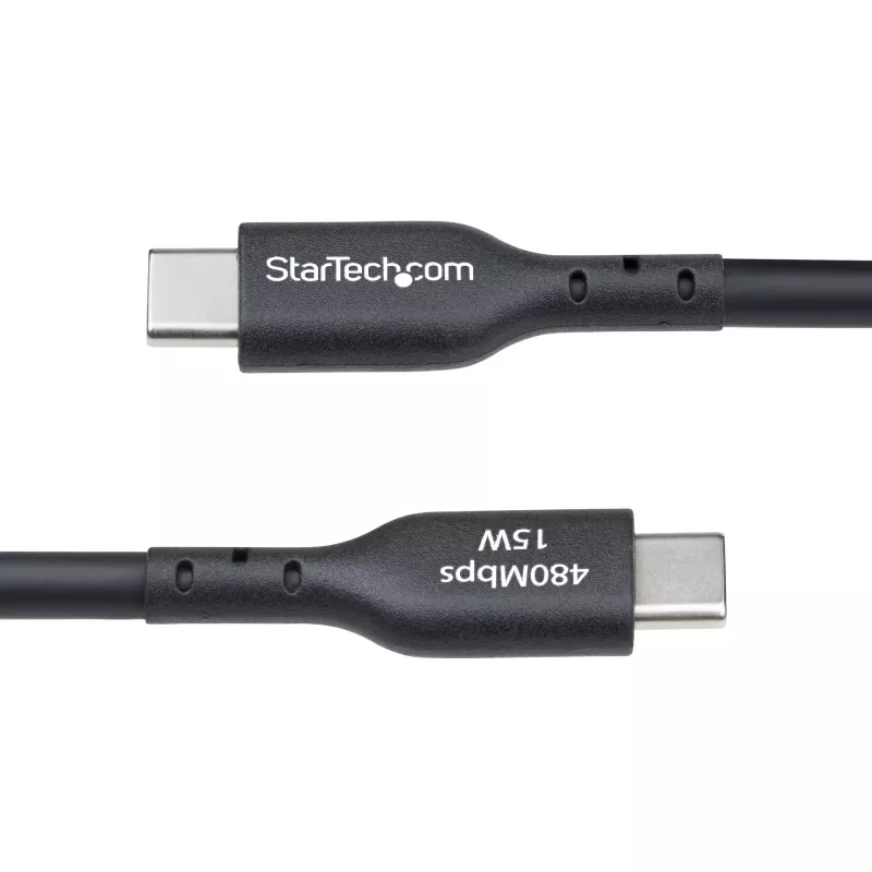 StarTech.com 4m (13 pēdas) USB-A uz USB-C uzlādes kabelis, uzlāde un sinhronizācija, 3A, USB 2.0, TPE apvalks – melns USB uzlādes vads