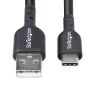 StarTech.com 4m (13 pēdas) USB-A uz USB-C uzlādes kabelis, uzlāde un sinhronizācija, 3A, USB 2.0, TPE apvalks – melns USB uzlādes vads