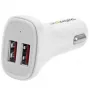 StarTech.com USB automašīnas divu pieslēgvietu lādētājs – 24 W/4,8 A – balts, Auto, Cigarešu aizdedzinātājs, 5 V, Balts