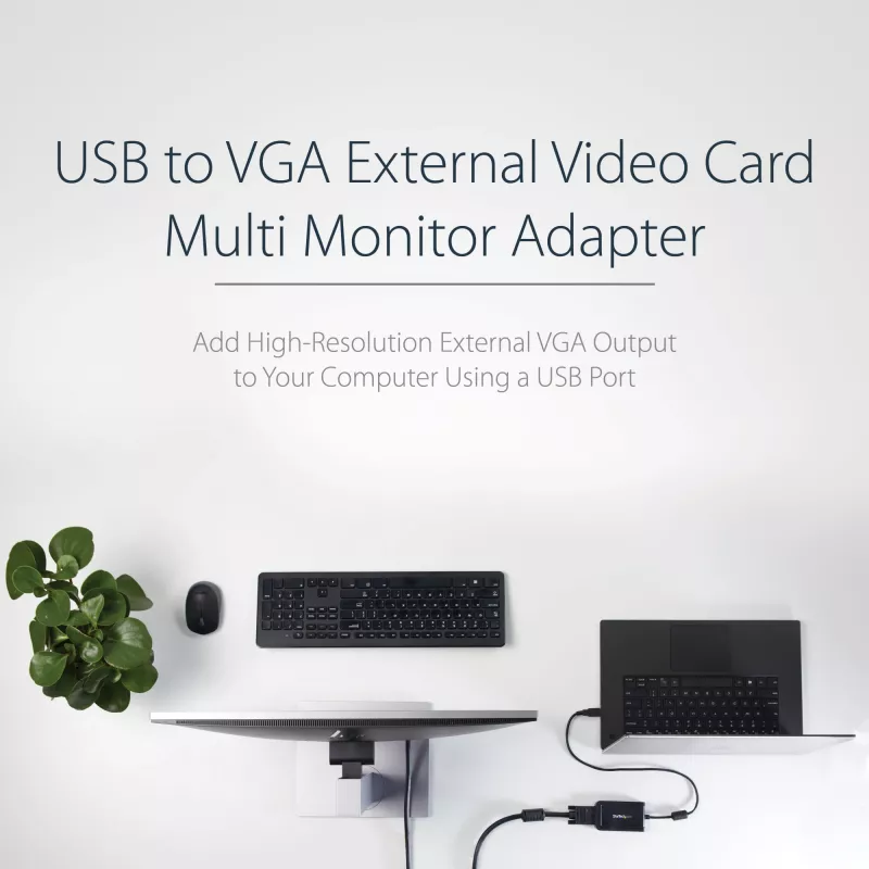 StarTech.com USB 2.0 uz VGA adapteris, USB uz VGA monitora pārveidotājs Windows, 1080p (nav atbalsta macOS/ChromeOS/Linux) - TAA