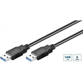 Microconnect USB3.0AA05B USB kabelis USB 3.2 Gen 1 (3.1 Gen 1) 0,5 m USB A Melns