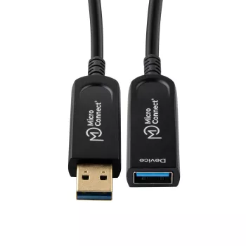 Microconnect USB3.0AAF20AOP USB kabelis USB 3.2 Gen 1 (3.1 Gen 1) 20 m USB A Melns