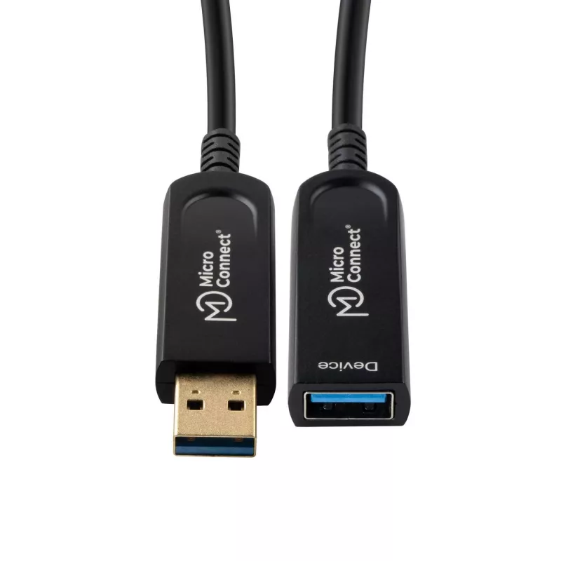 Microconnect USB3.0AAF20AOP USB kabelis USB 3.2 Gen 1 (3.1 Gen 1) 20 m USB A Melns